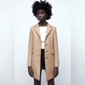 STRAIGHT CUT WOOL BLEND COAT